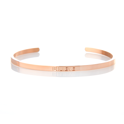 Affirmation Band Believe Rose Gold