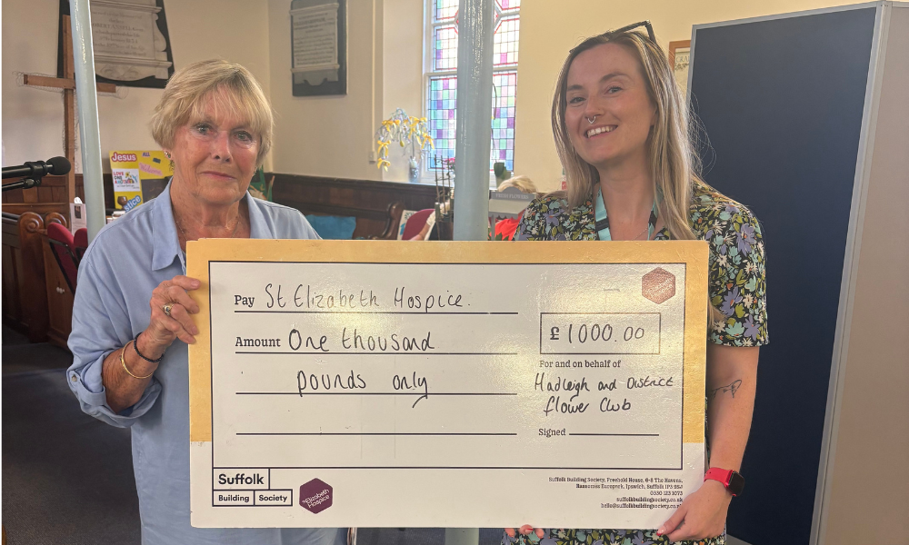 Hadleigh and District Flower Club cheque presentation