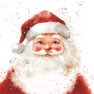 Christmas 2026 - Standard Cards - Watercolour Santa